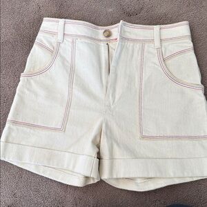 NWOT MADEWELL Rainbow-Stitched Canvas Chase Shorts